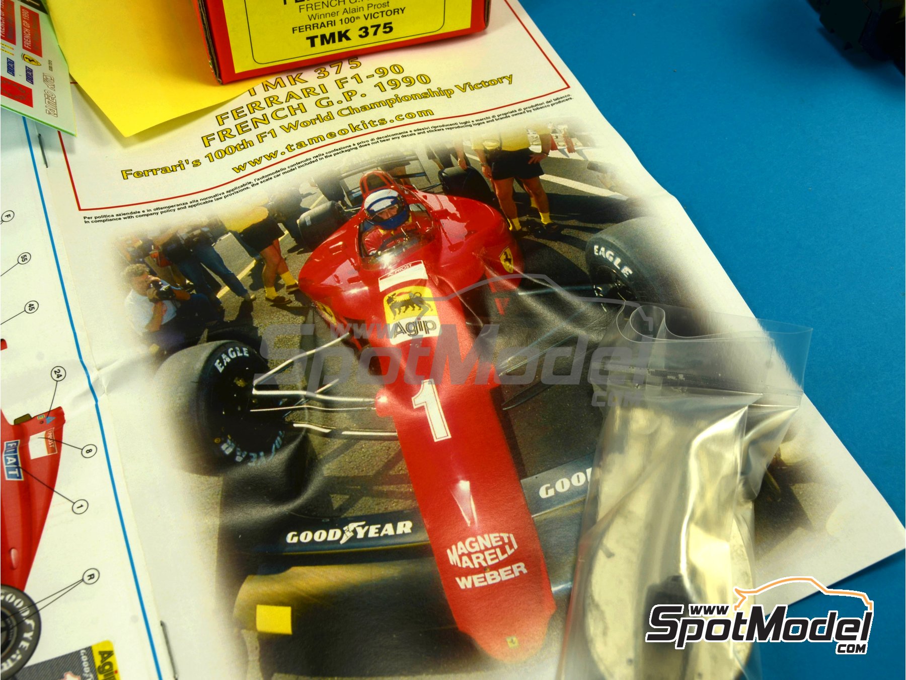 Tameo Kits TMK375: Car scale model kit 1/43 scale - Ferrari F1/90 Scuderia  Ferrari Team sponsored by Marlboro #1, 2 - Alain Prost (FR), Nigel Ernest  James Mansell (GB) - French Formula 1 Grand Prix 1990 (ref. TMK375) |  SpotModel